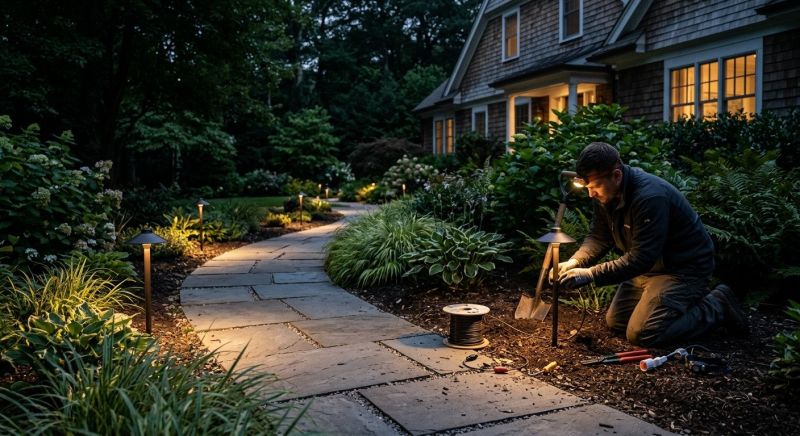 Sidewalk Lighting Installation in Kansas City, KS